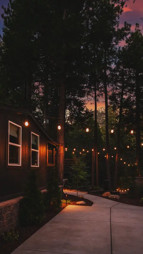 Luxury cabin property at dusk
