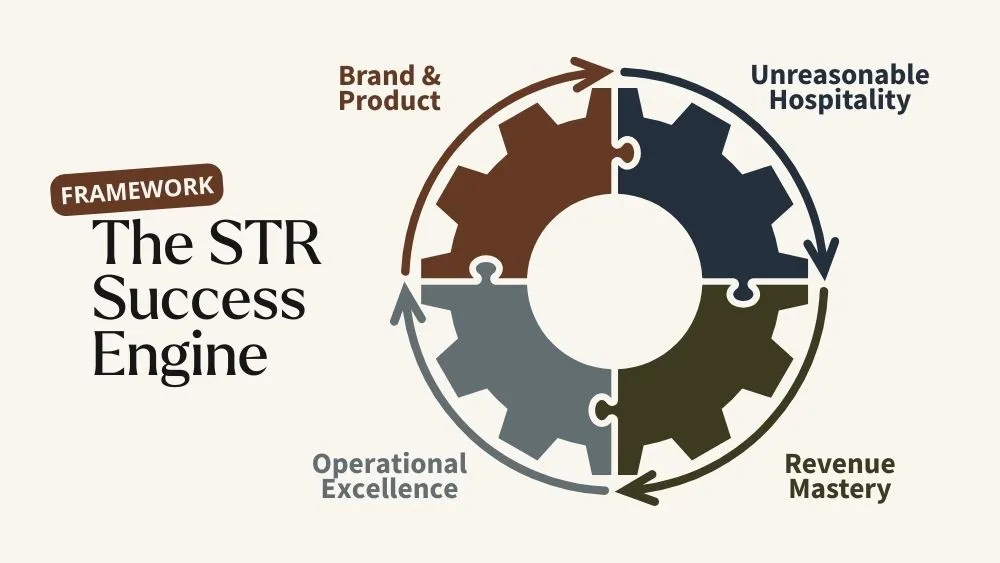 Four non-negotiable pillars of short-term rental success: branding, hospitality, revenue management, and operations
