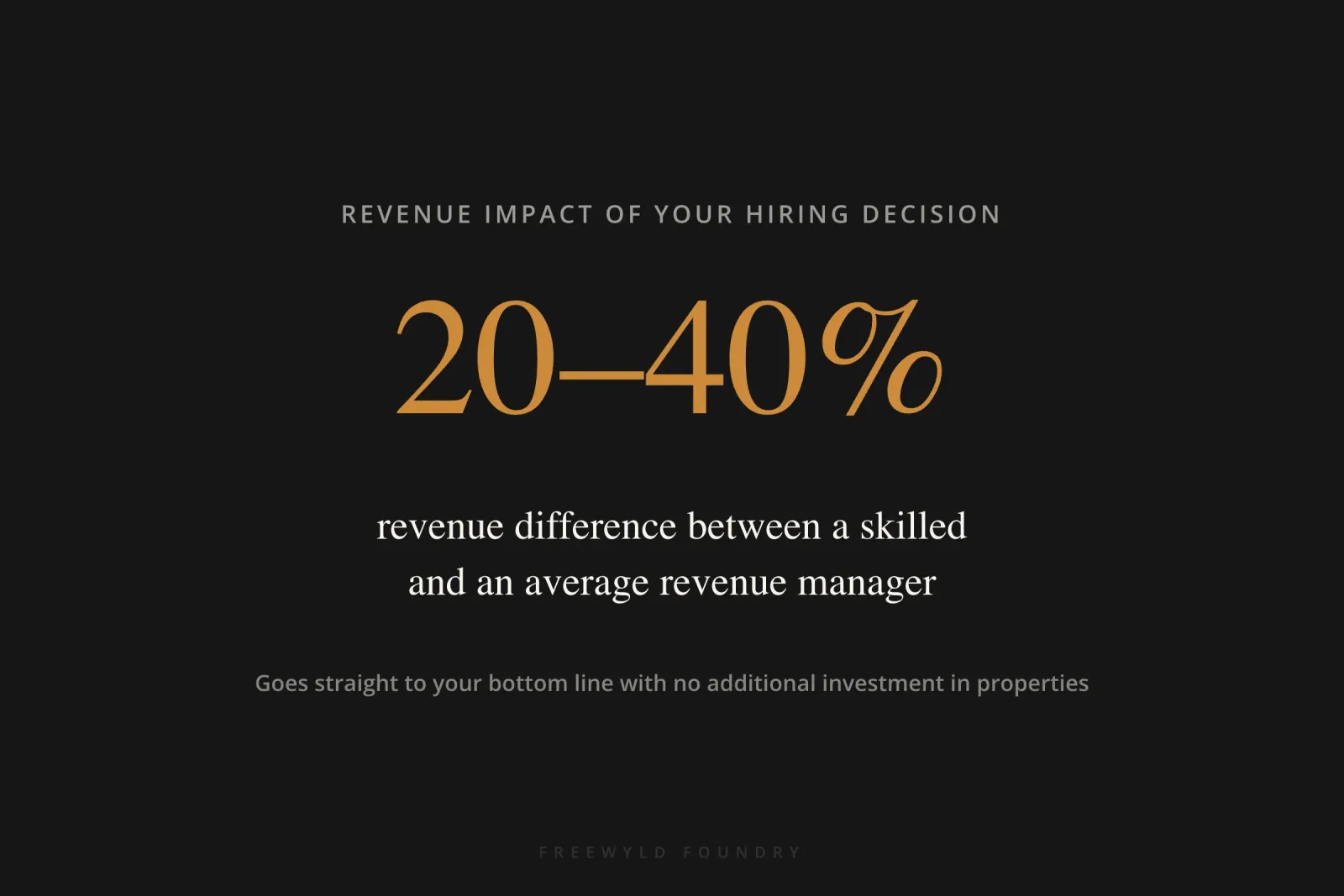 20 to 40 percent: the revenue difference between a skilled and an average revenue manager, which goes straight to your bottom line with no additional investment